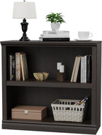 blini 2-Shelf Bookcase Wooden Bookshelves 33in Wide Floor Standing Display by blini