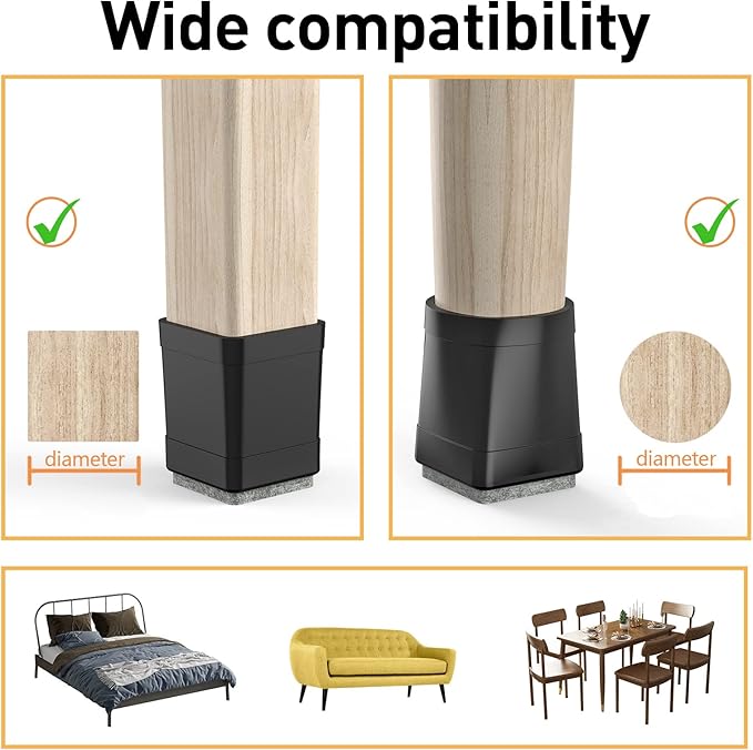 Square Chair Leg Protectors for Hardwood Floors - Image 4
