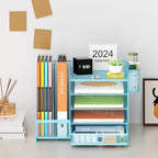 Marbrasse Desk Organizer with File Holder, 5-Tier Paper Letter Tray Organizer - Image 3