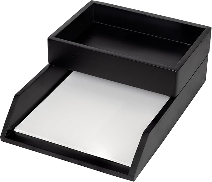 Demigo Desk Organizer Letter Tray Set of 2, Acacia Wood Tabletop Desktop by Demigo