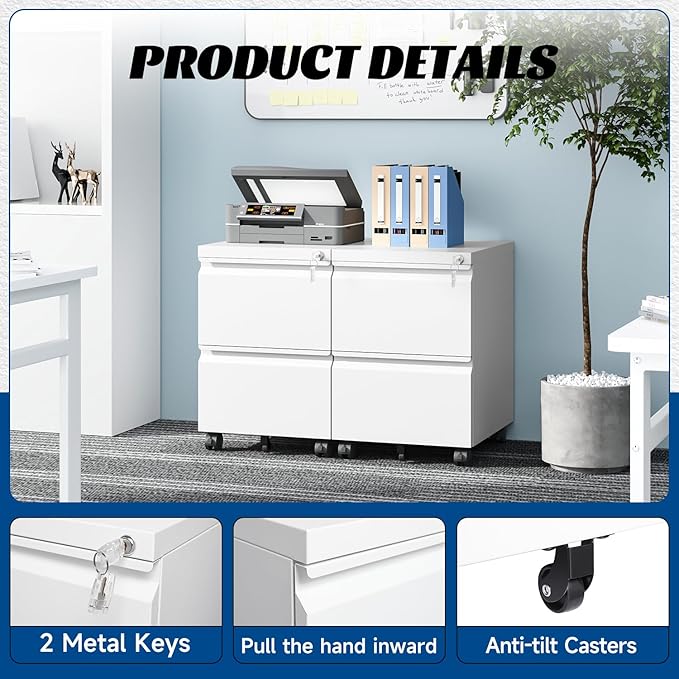 Fesbos 2 Drawers Vertical File Cabinet - Image 6