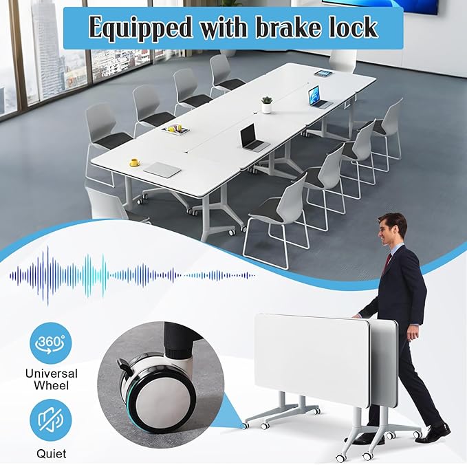 JEHUJD Conference Table, 55.1''Folding Conference Room Table - Image 4