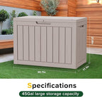 PATIOEASY Outdoor Storage Box 80GAL Waterproof Resin Deck Box, UV-Resistant - Image 4