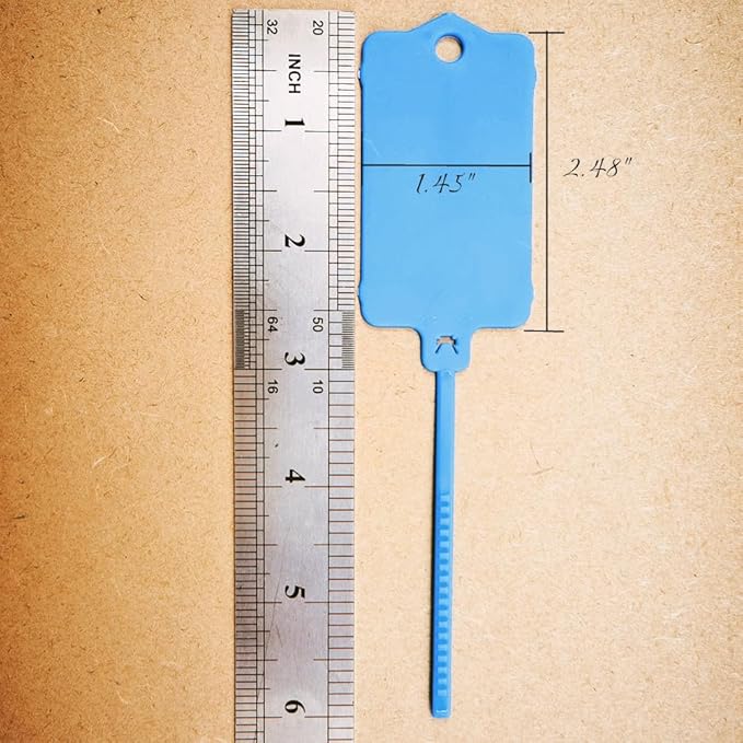 100pcs Reusable Blank Plastic Tags Ties Key Tags 1.45"*2.48" Serrated Tension - Image 3
