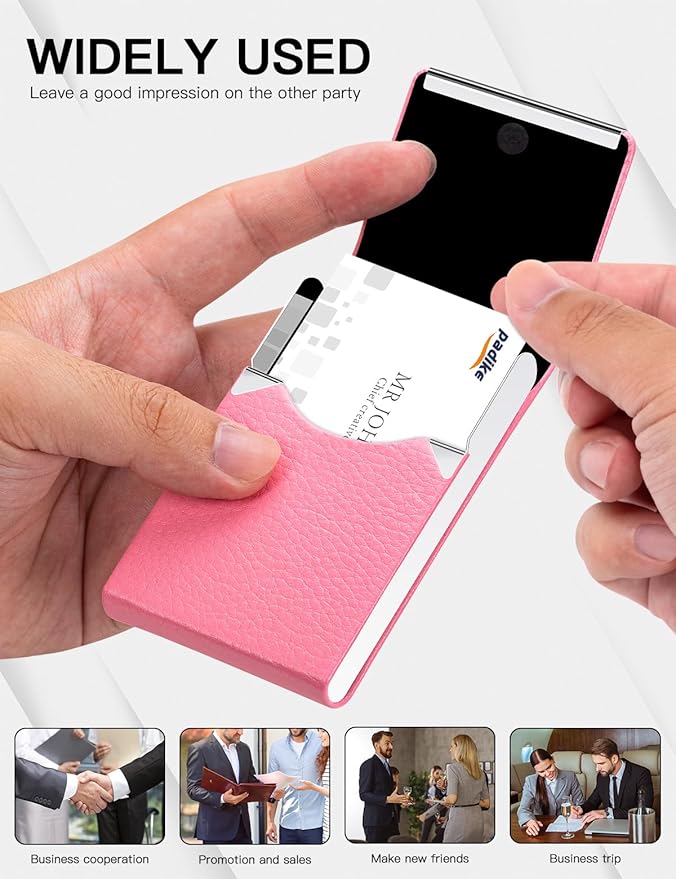 Padike Professional Business Card Holder PU Leather Business Card Case Name - Image 5