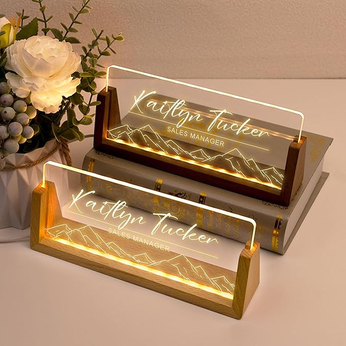 Desk Name Plate Personalized, Custom Office Light Up Name Plate - Image 2