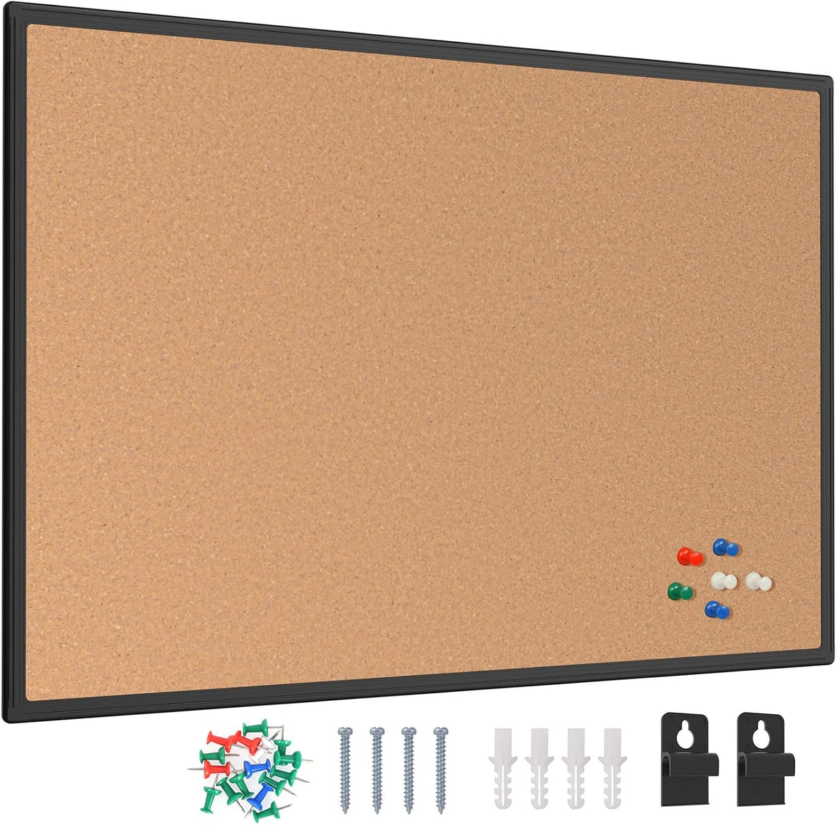 Cork Board Bulletin Board 20 x 30, Black Aluminium Framed Corkboard, Office B...