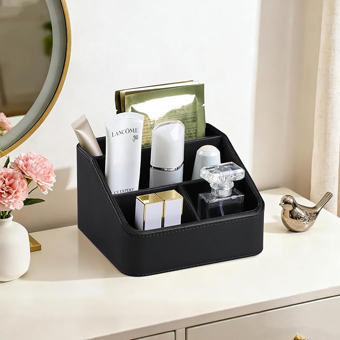 MEIBOOCH Remote Control Holder, PU Leather Small Desk Organizer - Image 6
