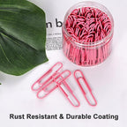 Vinaco Paper Clips Pink, Durable & Rustproof, Coated Paper Clip Great - Image 5
