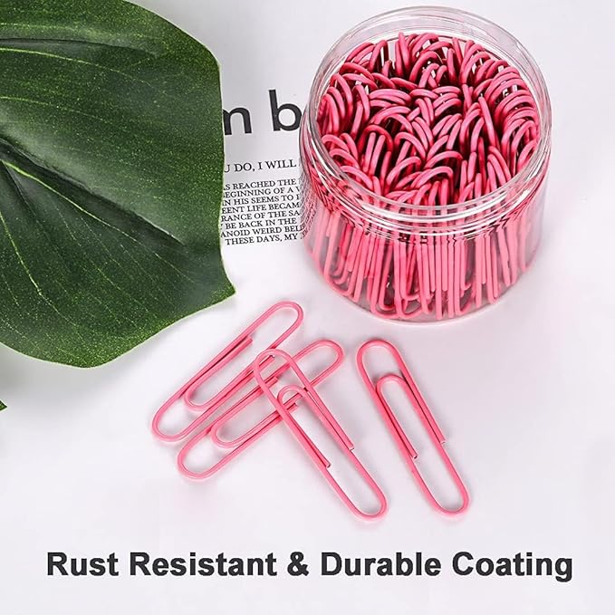 Vinaco Paper Clips Pink, Durable & Rustproof, Coated Paper Clip Great - Image 5