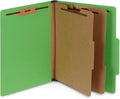 Blue Summit Supplies 10 Classification Folders, 2 Divider, Green | Heavy-duty, 2 in expansion, 2 prong fasteners, 2 dividers, 6 sections, for medical, legal, and personnel files