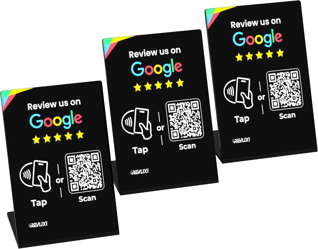 REVLIXI Google Review Stand- Boost Reviews w/ 3x4 inch Reusable Google Review