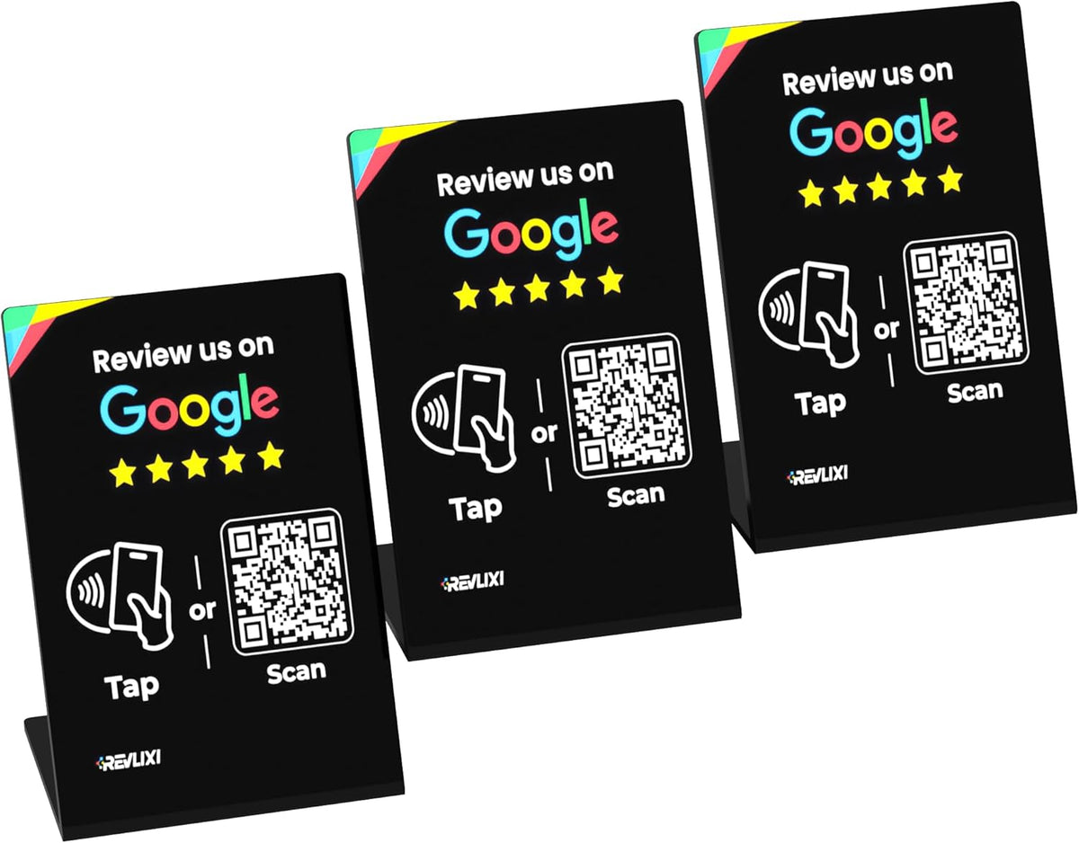 REVLIXI Google Review Stand- Boost Reviews w/ 3x4 inch Reusable Google Review