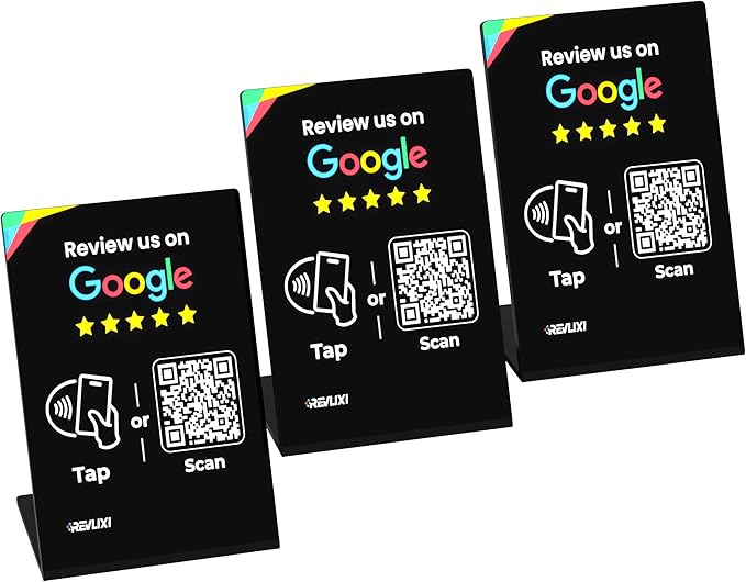 REVLIXI Google Review Stand- Boost Reviews w/ 3x4 inch Reusable Google Review by REVLIXI
