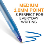 BIC Round Stic Xtra Life Blue Ballpoint Pens, Medium Point (1.0mm), Flexible Round Barrel for Writing Comfort, No. 1 Selling Ballpoint Pens 144 Count (Pack of 6)