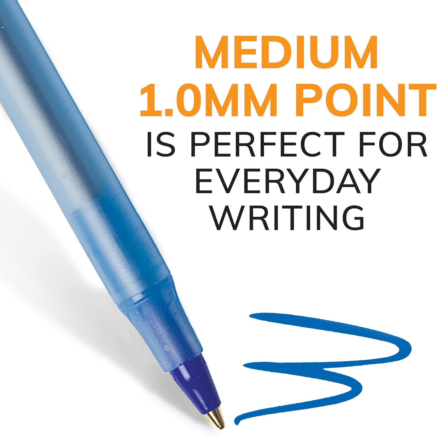 BIC Round Stic Xtra Life Blue Ballpoint Pens, Medium Point (1.0mm), Flexible Round Barrel for Writing Comfort, No. 1 Selling Ballpoint Pens 144 Count (Pack of 6)