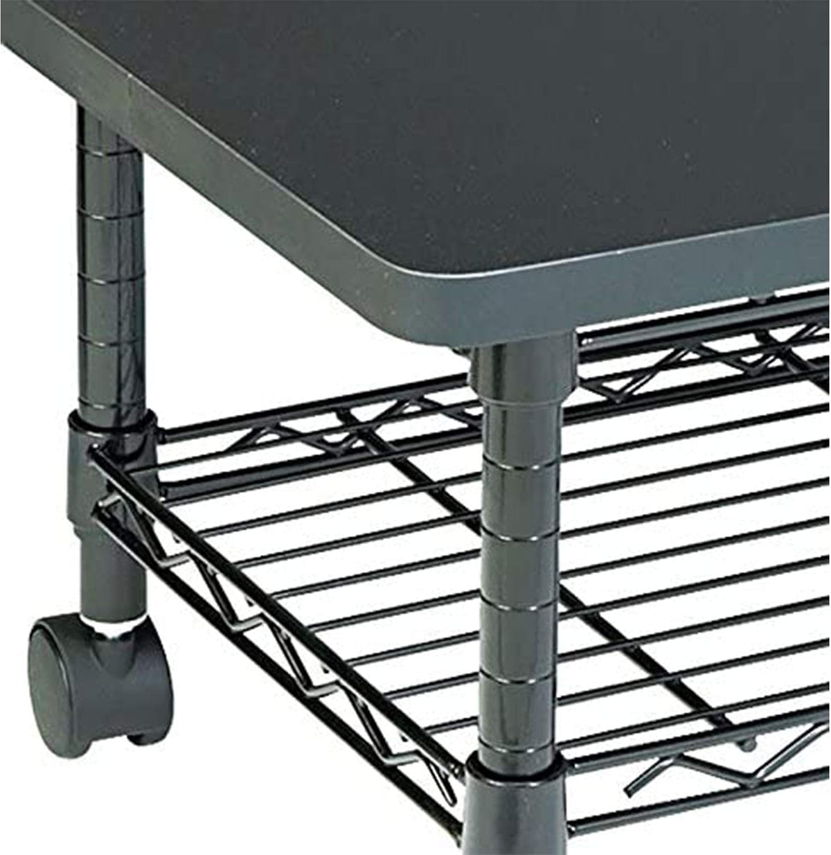 Safco Onyx Rolling Cart Printer Stand, Under-Desk Mobile Utility Table for Ho...