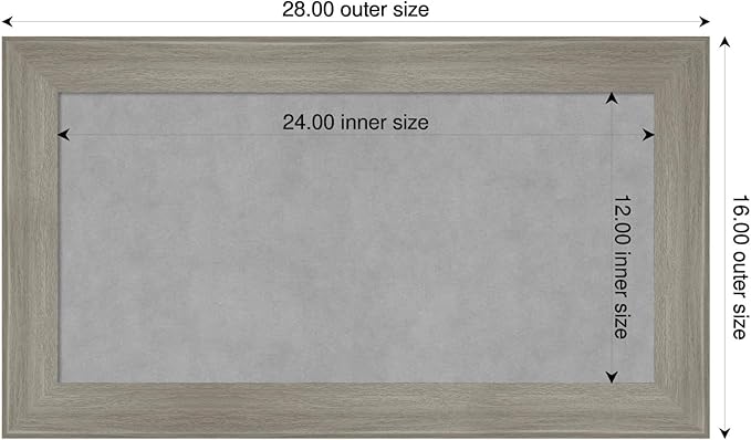 Amanti Art Grey Framed Magnetic Board 16x28 Small Vision Board - Image 2
