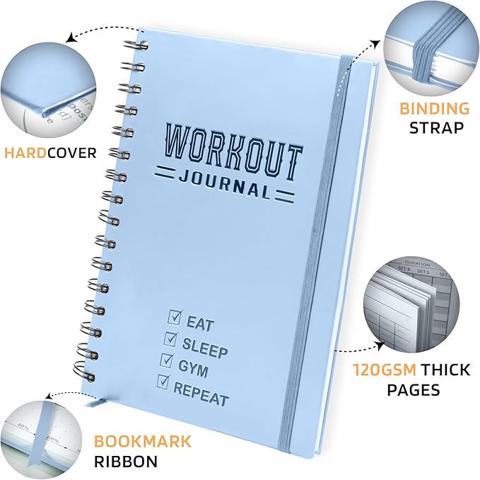 Nextnoid Hardcover Fitness Journal Workout Planner - Image 2