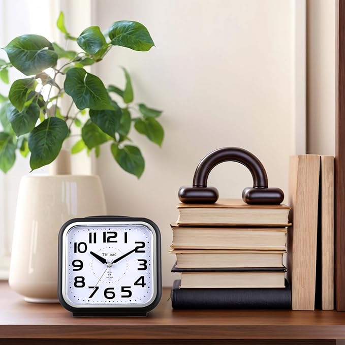 Tinload 5.5" Large Analog Alarm Clock Silent Non Ticking, Gentle Wake, Beep - Image 5