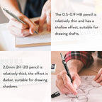nicpro 30pcs art mechanical pencil set in leather, package contents