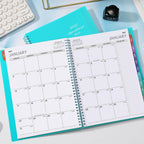 2027 Weekly Appointment Book & Planner - Daily Hourly Planner 2027, 9" x 11", January 2027 - December 2027, 30-Minute Interval, Lay - Flat, Spiral Binding, Thick Paper - Teal Green