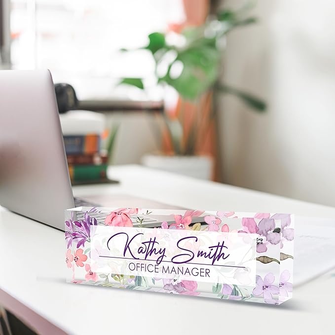 Personalized Name Plate for Desk, Custom Desk Name Plate, Acrylic Name Plate - Image 4