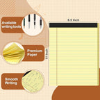 6 Pack Legal Pads 8.5 X11, College Ruled Notebook, 300 Sheets Yellow Note Pad - Image 2