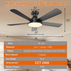 ceiling fans with lights, 46" low profile ceiling on a desk or shelf