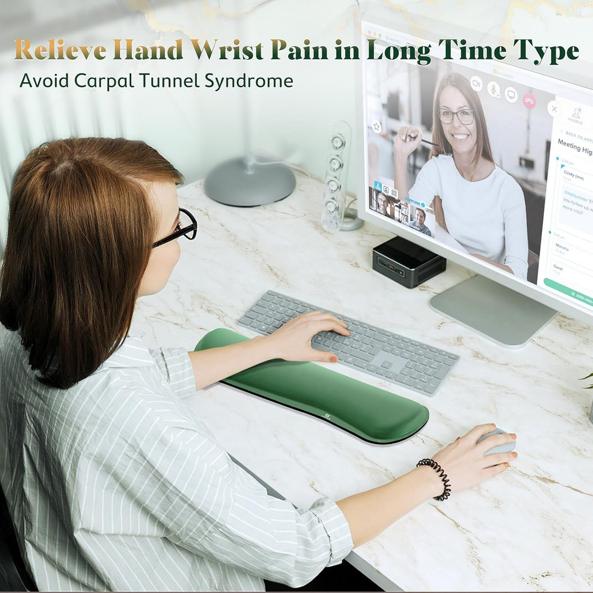 Gimars 17.3'' Extended Keyboard Wrist Rest Pad with 63D High-Density,...