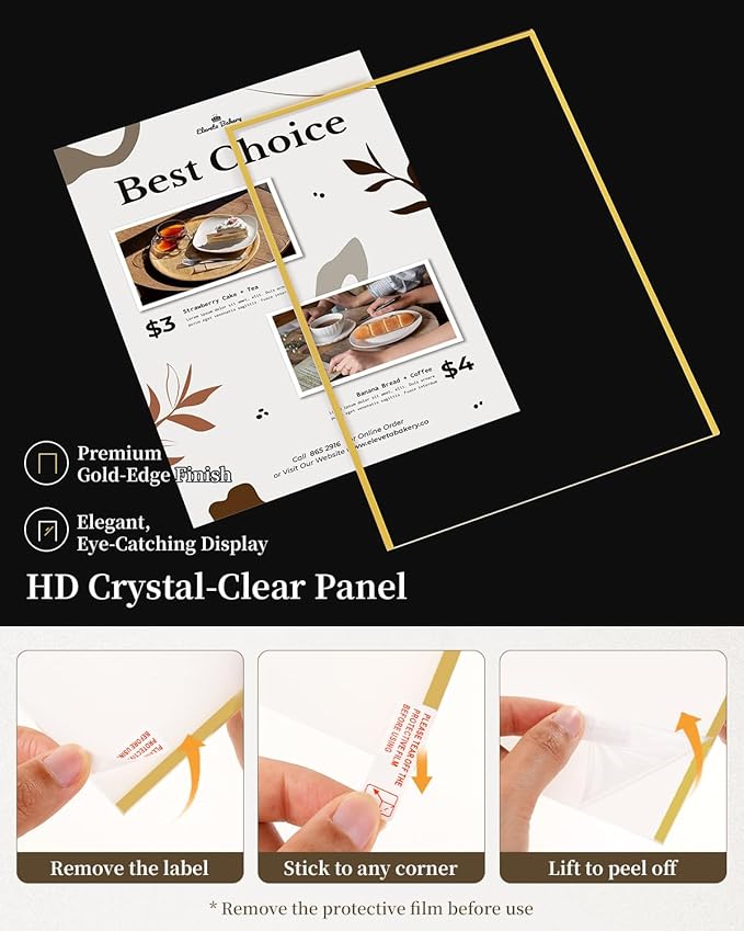 Dynta Acrylic Sign Holder 8.5x11 8pck Clear Table Display Stands Double Sided - Image 4