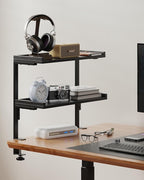 ART-GIFTREE Clamp On Desk Shelf 2-Tier, 16.5 in Wood Shelving Unit by ART-GIFTREE