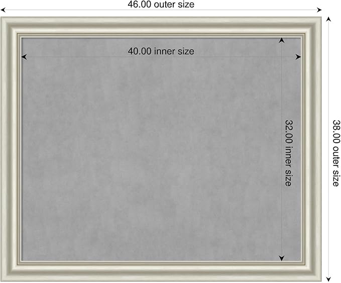 Amanti Art Silver Framed Magnetic Board 38x46 X-Large Vision Board - Image 2