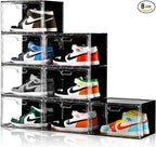 Amllas New 8 Pack Shoe Boxes Stackable, Large Shoe Storage Organizer by Amllas