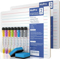 Nicpro Dry Erase Lap Board 9 x 12 inches 2 Pack Ruled Kid Double Sided Blank & by Nicpro