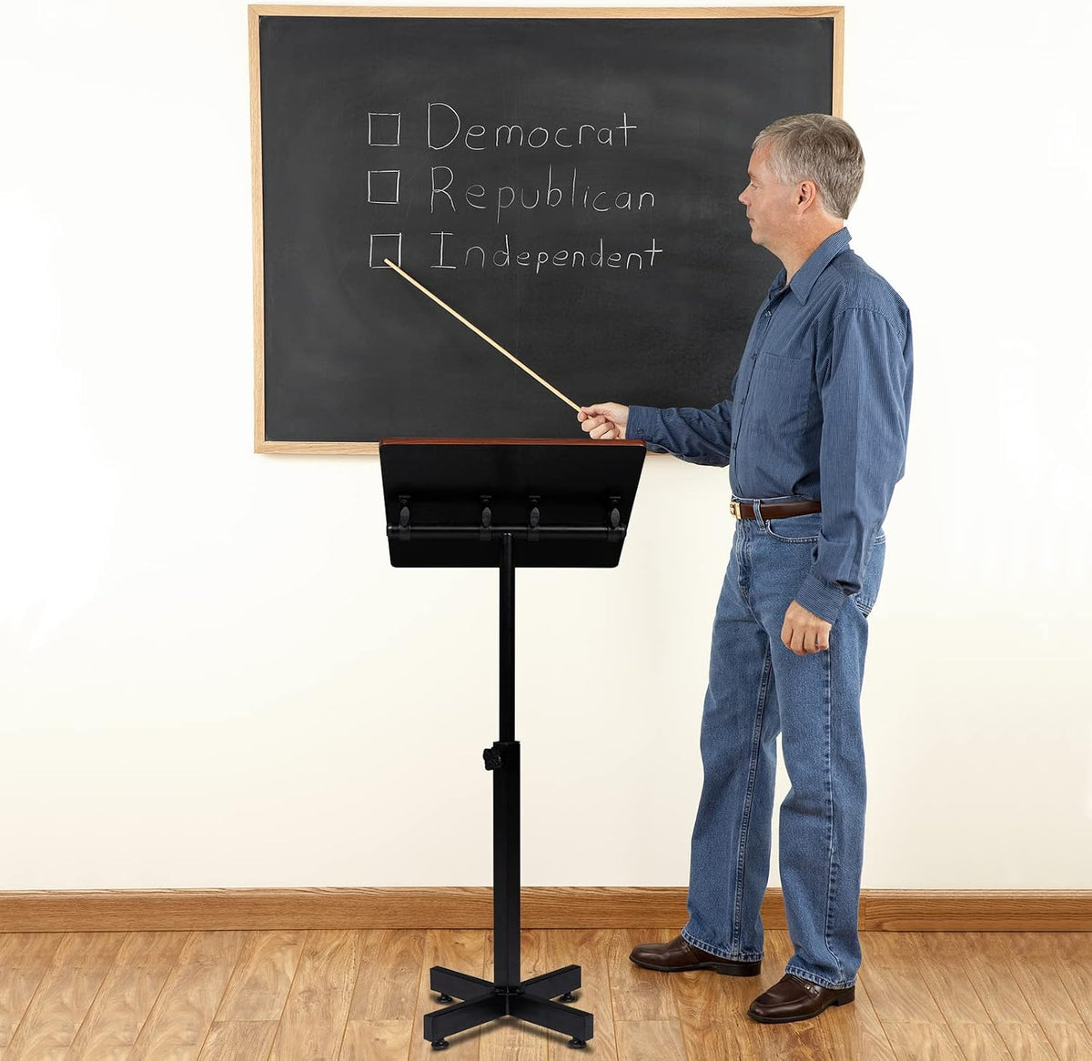 Bonnlo Classic Lectern Podium Stand, Height Adjustable Church Classroom Lectu...