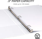 Samsill Durable .5 Inch Binder, Made in the USA, Round Ring Customizable Clear - Image 3