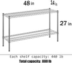 Regal Altair 14" Deep x 48" Wide x 27" Height Wire Shelving Kit | 2-Tier | NSF - Image 3