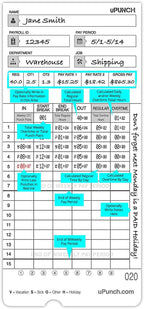 100 uPunch Time Cards for HN4000 - Image 3