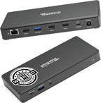 Plugable USB-C Docking Station Dual 4K 60Hz HDMI, 65W Charging, Gigabit Ethernet by Plugable