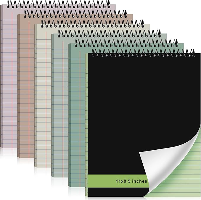 Resurhang 6 Pcs Legal Pad Top Spiral Bound Notebook 70 Sheets Double Sided by Resurhang