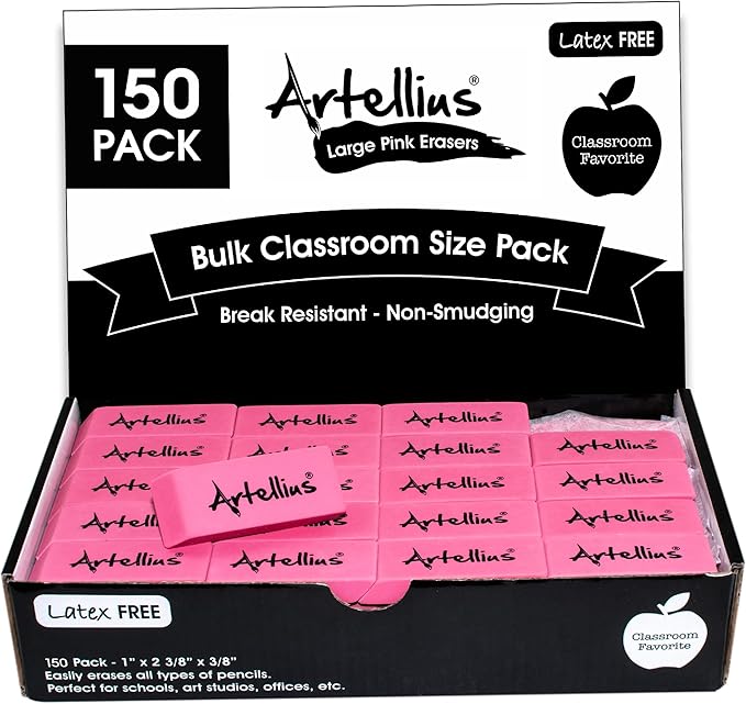 Artellius Teacher Supplies Erasers by Artellius