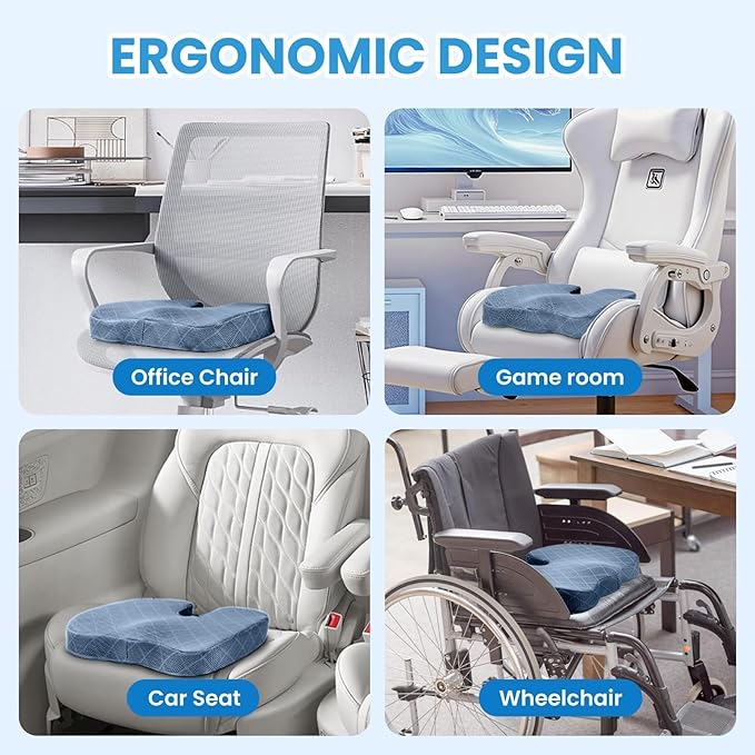 TushGuard Office/Car Seat Cushion, Non-Slip Sciatica & Back Coccyx Tailbone - Image 5
