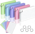 250 Count Colored Index Cards 3 x 5 Inch, Lined Flash Cards by Unknown