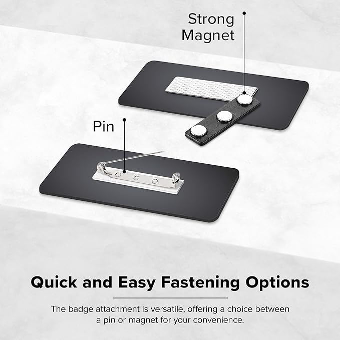 Custom Engraved Name Tags, Magnetic Black and White Name Tags, Personalized - Image 6