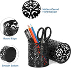 EasyPAG Black Pen Holder for Desk, 2 Pack Round Pen Organizer, Brush Holder for - Image 2