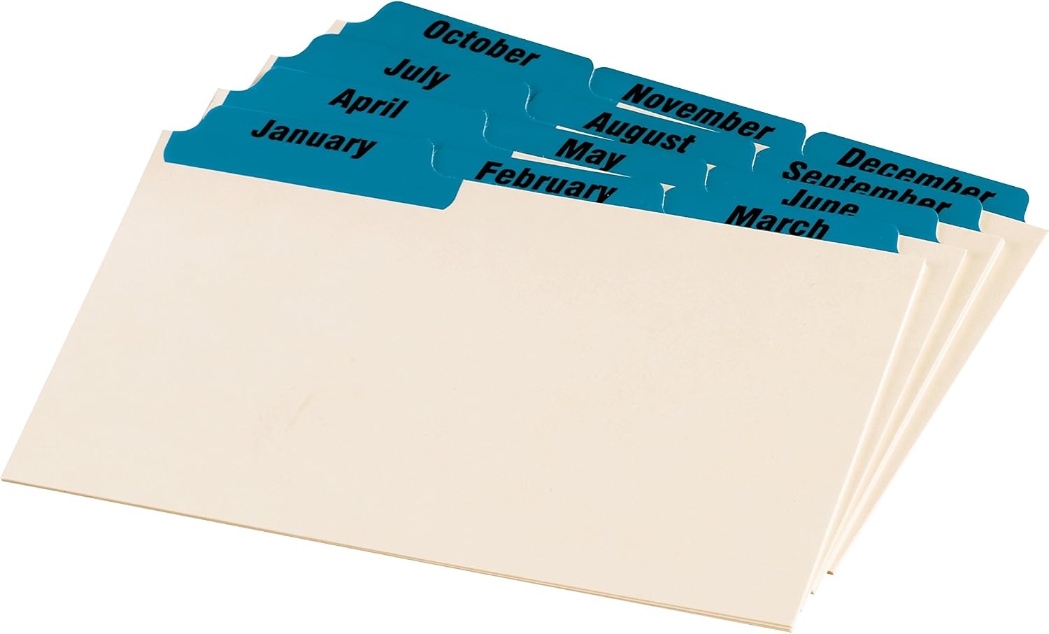 Oxford Durable Index Card Guide, 4 x 6, Jan - Dec, Blue (04613)