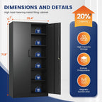 yizosh metal storage cabinet with lock - 72", close-up detail