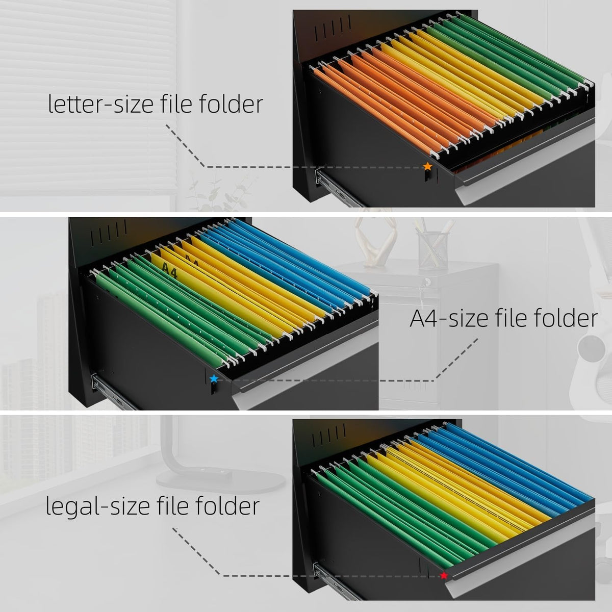 approgreent 2 drawer file cabinets for home office showing dimensions