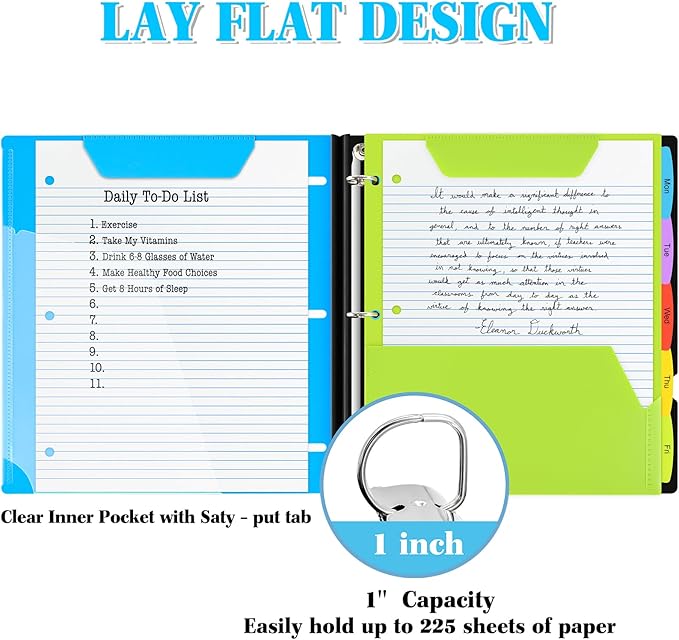 INFUN 1 Inch Telescoping 3 Ring Binder - Image 3